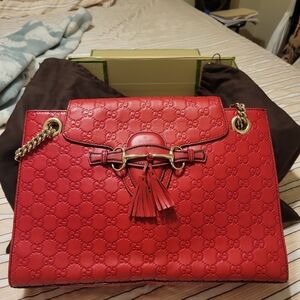 Gucci Guccissima Leather Emily Chain Flap Bag